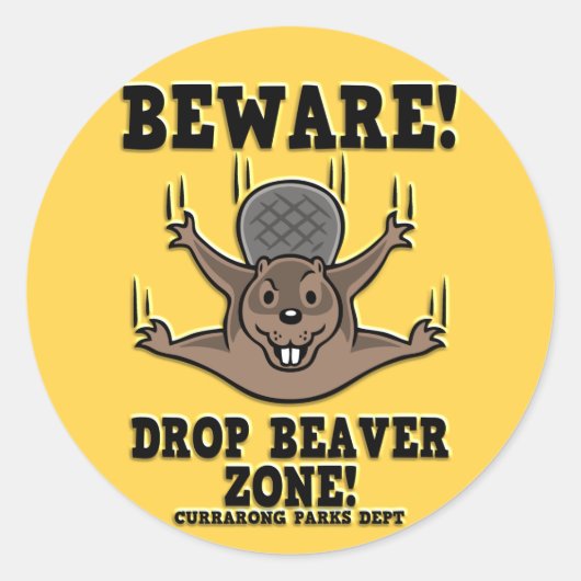 druppelbever-DKT Ronde Sticker (Voorkant)