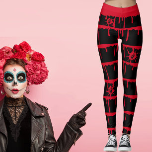 Druppelen Bloederige Palm Prints Halloween Leggings
