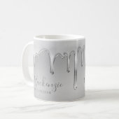 Druppelen Chroom vloeibaar metaal Monogram Koffiemok (Voorkant links)