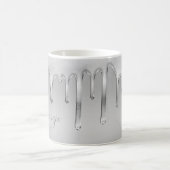Druppelen Chroom vloeibaar metaal Monogram Koffiemok (Center)