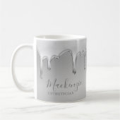 Druppelen Chroom vloeibaar metaal Monogram Koffiemok (Links)