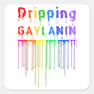 Druppelen Gaylanin Gay Melanine Grappige Gay Pride Vierkante Sticker