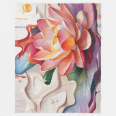 Druppelen Lotus Art Fleece Deken (Voorkant)