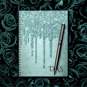 Druppelen Luxe Glitter Mint Blauwgroen Pour Mono Notitieboek