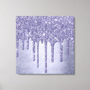 Druppelen Paarse Glitter Chique Lavendel Icing P Canvas Afdruk