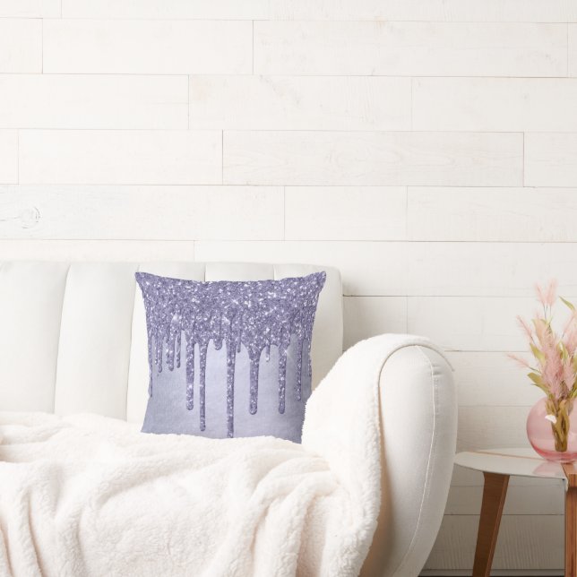 Druppelen Paarse Glitter | Chique Lavendel Icing P Kussen (Bank)