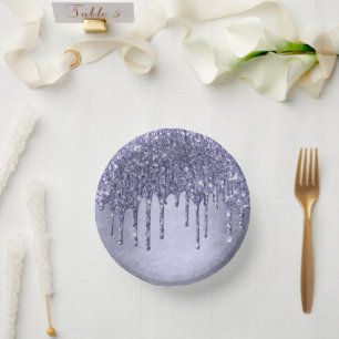 Druppelen Paarse Glitter   Chique Lavendel Icing P Papieren Kommen