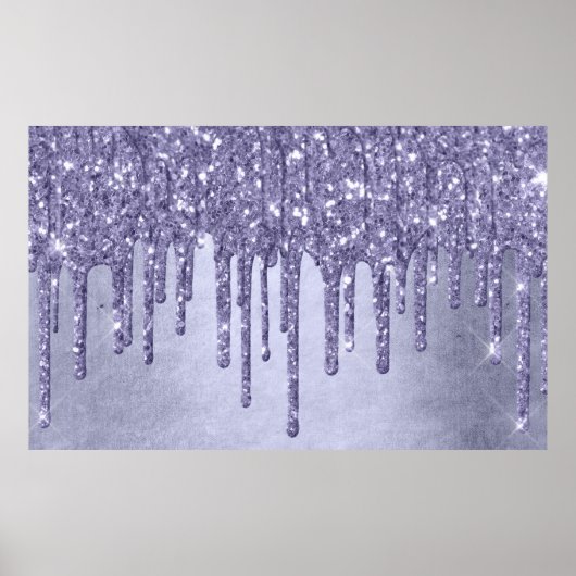 Druppelen Paarse Glitter | Chique Lavendel Icing P Poster (Voorkant)