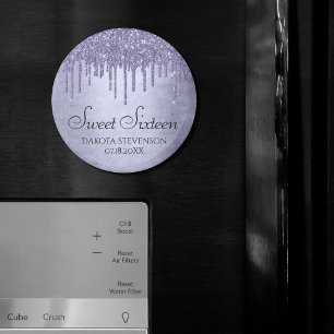 Druppelen Paarse Glitter Lavendel Sweet Sixteen Magneet