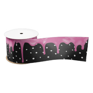 Druppelen roze Frosting op Polka Dots Lint