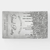 Druppelen Zilverachtige Glitter | Platina-Afstuder Spandoek (Horizontaal)