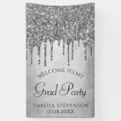 Druppelen Zilverachtige Glitter | Platina-Afstuder Spandoek (Verticaal)