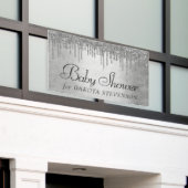 Druppelen Zilverachtige Glitter | Platinum Sparkle Spandoek (Buitenkant Gebouw)