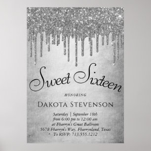 Druppelen Zilverachtige Glitter   Platinum Sweet S Poster