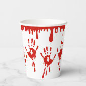 Druppelend bloed en handafdrukken Halloween Papieren Bekers (Achterkant)