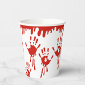 Druppelend bloed en handafdrukken Halloween Papieren Bekers (Links)