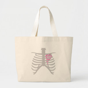 Druppelend Hart in Ribbenkast Grote Tote Bag