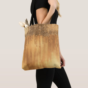 Druppelend in Gouden Honing Glitter Mooie Druppels Draagtas
