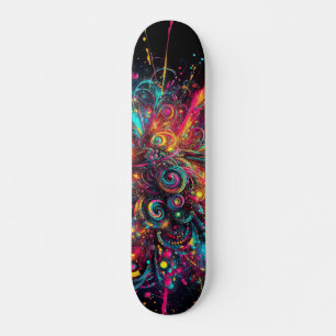 Druppelend Neon Paint patroon Skateboard