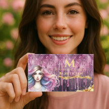 Druppelend Pastel Magenta Gouden Monogram Schoonhe