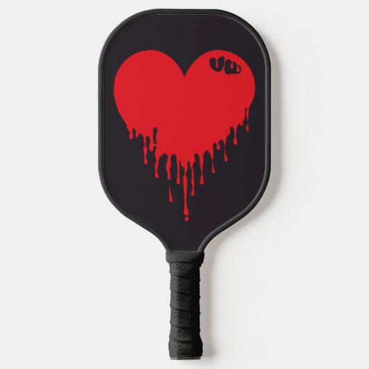 Druppelend Rood Hart Pickleball Paddle (Voorkant)
