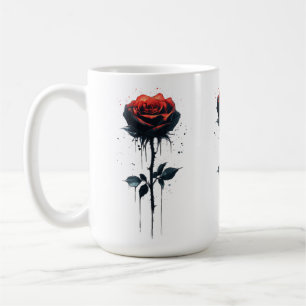 Druppelende Bloedroos: Gotische Bloemschilderkunst Koffiemok