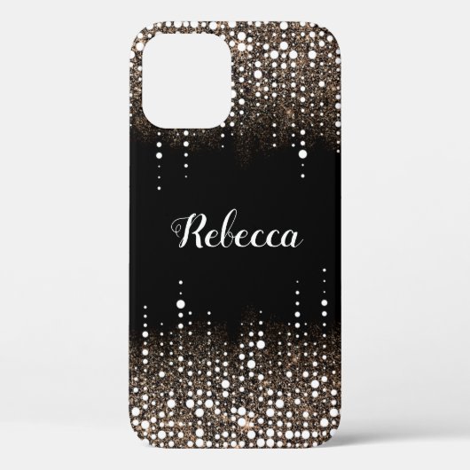 Druppelende Glitter Gold Rain Glamorous Glam Naam Case-Mate iPhone Case (Achterkant)