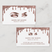 Druppelende Glitter Make-up Artist Wenkbrauw Ogen  Visitekaartje (Voorkant / Achterkant)