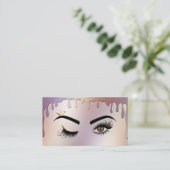 Druppelende Gouden Holografische Make-up Artiest W Visitekaartje (Staand voorkant)