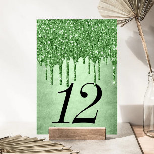 Druppelende groene glitter Neo-Mint Sage Faux Me Kaart