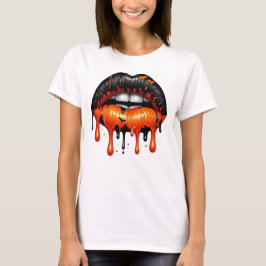 Druppelende Halloween lippen T-shirt