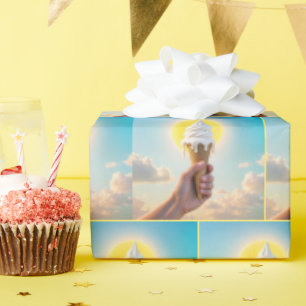 Druppelende Ice Cream Cone in de hete zon Cadeaupapier