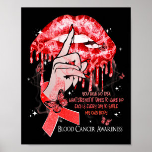 Druppelende Lippen Vlinders Vrouwen Bloed Kanker B Poster