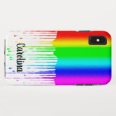 Druppelende Regenboog, Gepersonaliseerd met Naam Case-Mate iPhone Case (Achterkant (horizontaal))