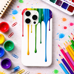 Druppelende Regenboog Verf iPhone 15 Pro Hoesje