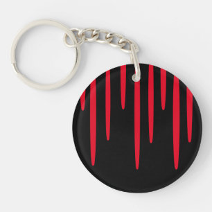 Druppelende Sleutelhanger (zwart en rood)