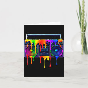 Druppelende verf boombox grappige oude school 80s  kaart