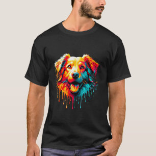 Druppelende verf kunst Australische Kelpie Schaaps T-shirt