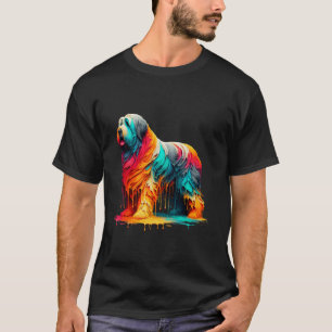 Druppelende verf kunst Bouvier Des Flandres T-shirt