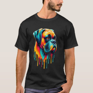 Druppelende verf kunst Boxer hond Boxershorts T-shirt
