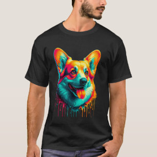 Druppelende verf kunst Cardigan Welsh Corgi Corgis T-shirt