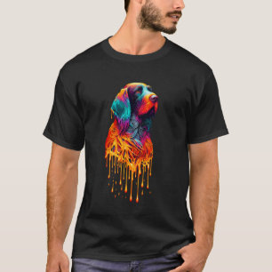 Druppelende verf kunst Duitse draadharige pointer T-shirt