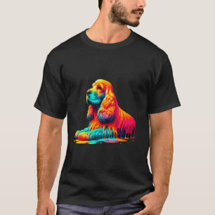 Druppelende verf kunst Engelse Cocker Spaniel Span T-shirt