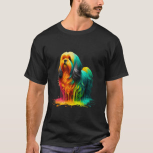 Druppelende verf kunst Lhasa Apso T-shirt