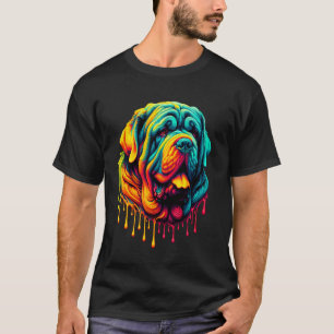 Druppelende verf kunst Napolitaanse Mastiff Mastin T-shirt