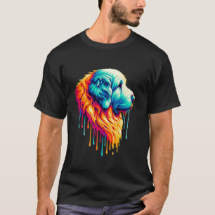 Druppelende verf kunst Oud Engelse Schaapshond T-shirt