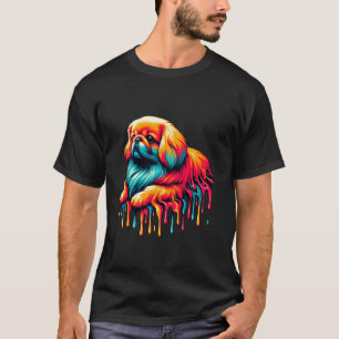 Druppelende verf kunst Pekingees Pekinezen T-shirt