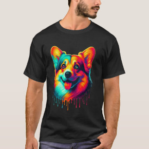 Druppelende verf kunst Pembroke Welsh Corgi Corgis T-shirt