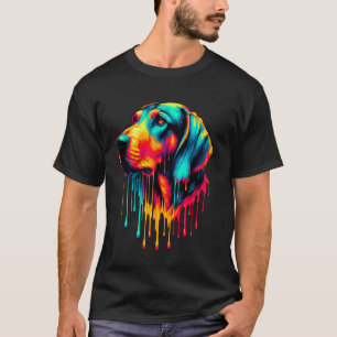 Druppelende verf kunst Plott Hound T-shirt