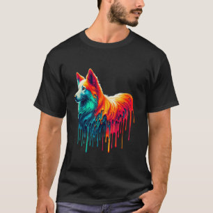 Druppelende verf kunst Portugese Podengo T-shirt